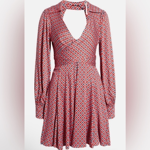 Free People Dresses & Skirts - Free People It Takes Two Pop Long Sleeve Open Back Mini Wrap Mini Dress Size XS